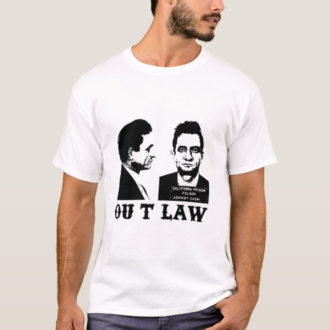 Camiseta Art Johnny Cash Out Law Gift Men Essential T (Anverso)