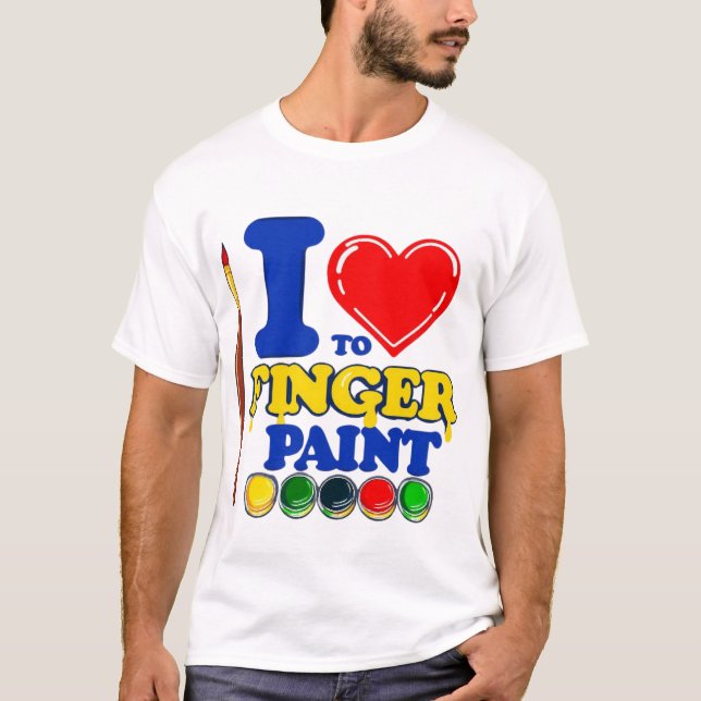 Camiseta Art Lover Tee - I Heart Finger Paint (Anverso)