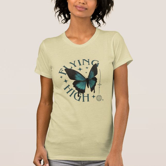 Camiseta art nature phrase flying high (Anverso)