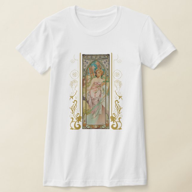 Camiseta Art Nouveau Alphonse Mucha - Despertar por la maña (Distribución)