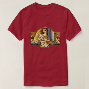 Camiseta Art Nouveau Ángel Tocando el Órgano Música Vintage