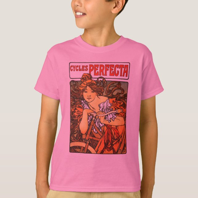 Camiseta Art Nouveau Bicycle Mucha Art (Anverso)