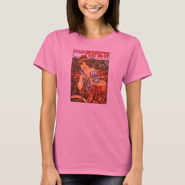 Camiseta Art Nouveau Bicycle Mucha Art (Anverso)