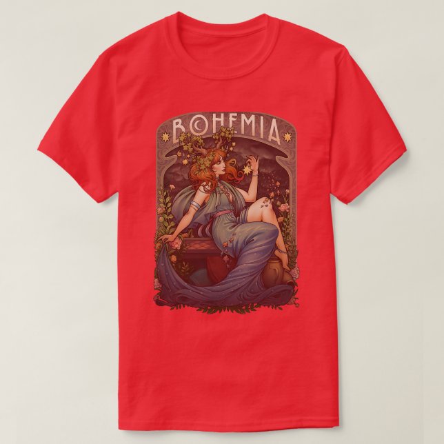 Camiseta Art Nouveau BOHEMIA (Diseño del anverso)