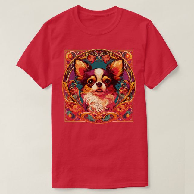 Camiseta Art Nouveau Chihuahua Funny Diseño Chihuahua (Diseño del anverso)