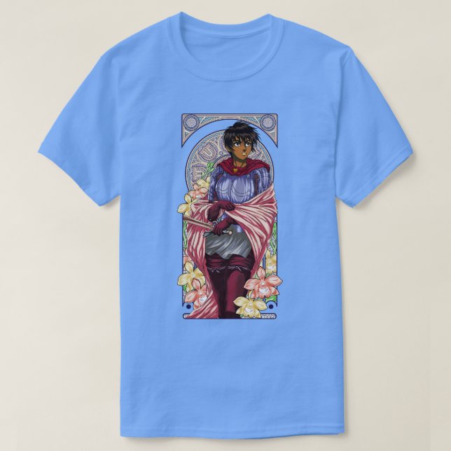 Camiseta Art Nouveau de un bello sustituto guerrero (Diseño del anverso)