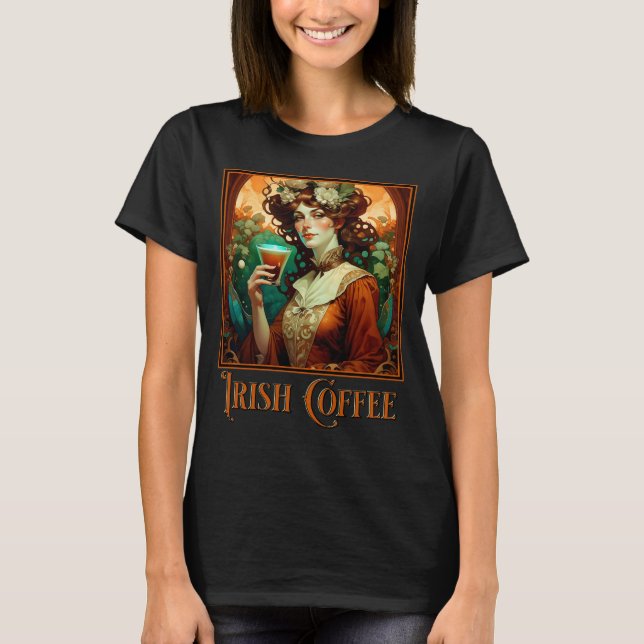 Camiseta Art Nouveau del café irlandés (Anverso)