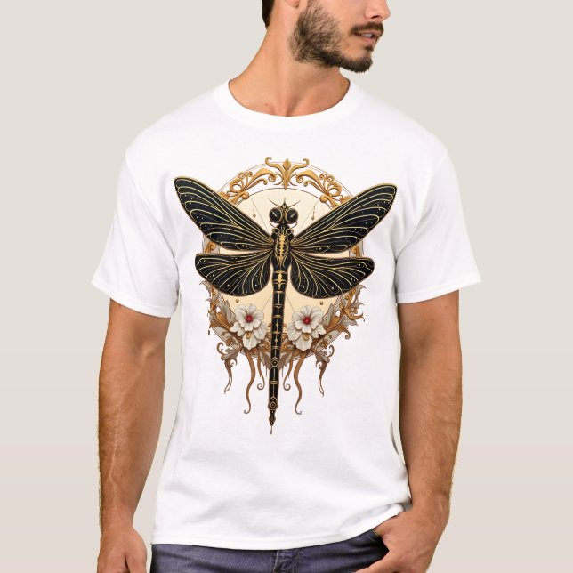 Camiseta Art Nouveau Dragonfly Elegant Steampunk (Anverso)