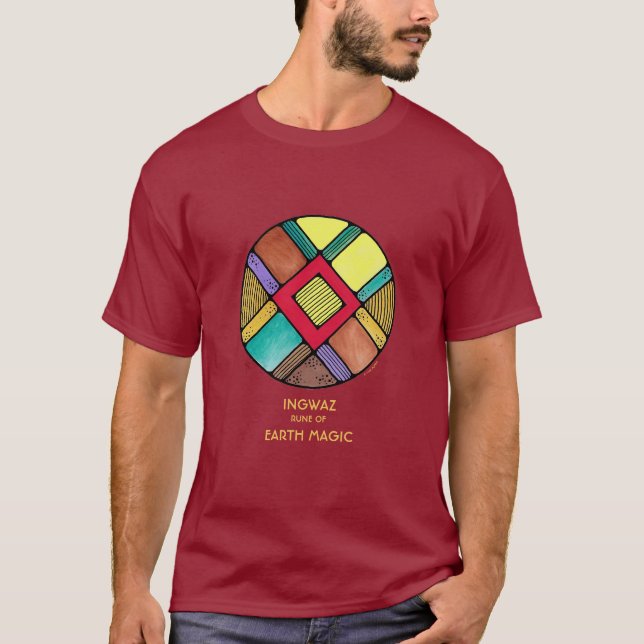 Camiseta Art Nouveau Rune Shirt Ingwaz - Earth Magic (Anverso)