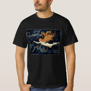 Camiseta Art Nouveau victoriano vintage, ciclos de gladiado