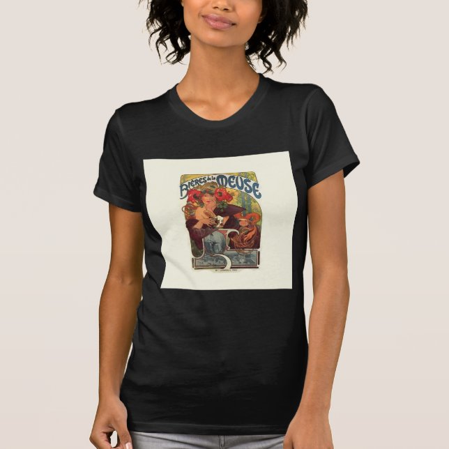 Camiseta Art Nouveau vintage Alphonse Mucha (Anverso)