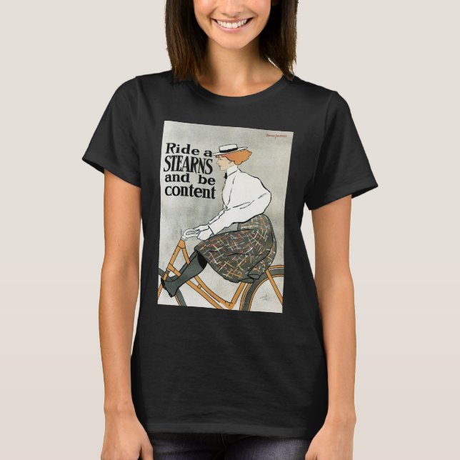 Camiseta Art Nouveau vintage, ciclismo de moto (Anverso)