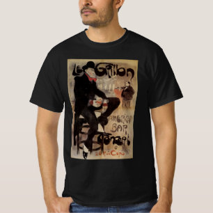 Camiseta Art Nouveau vintage Le Grillon, cerveza de hombre