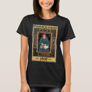 Camiseta Art Nouveau vintage, mujer leyendo libro de astrol