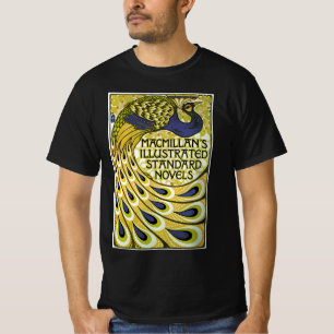 Camiseta Art Nouveau vintage, pluma de pavo real de Macmill
