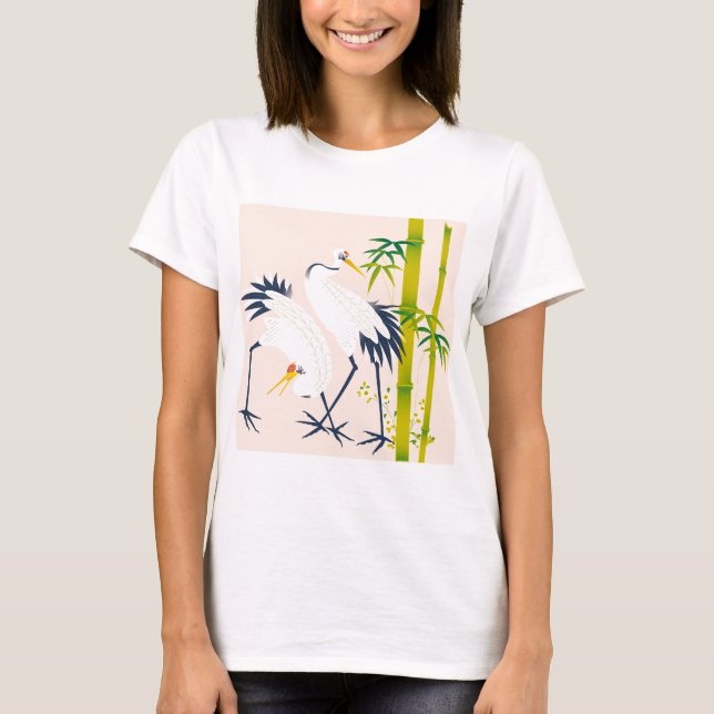 Camiseta art of beautiful cranes in the bamboo thicket (Anverso)