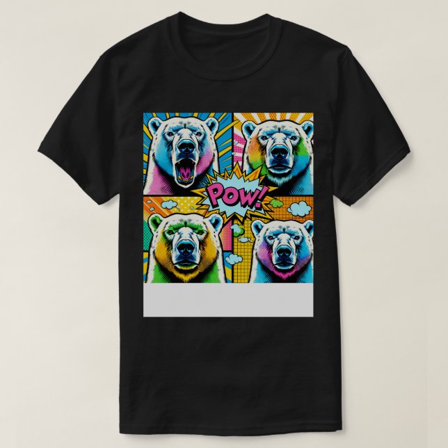 Camiseta Art Polar Bear Tee Vibrant Wildlife Fashion (Diseño del anverso)
