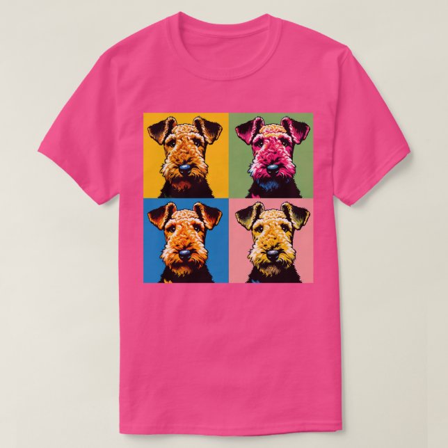 Camiseta Art Retro Airedale Terrier Cuppy (Diseño del anverso)