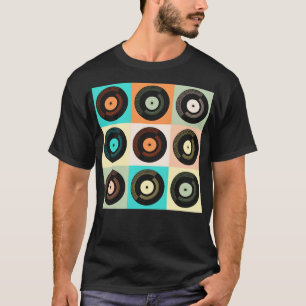 Camiseta Art Vinyl Records Retro Colector
