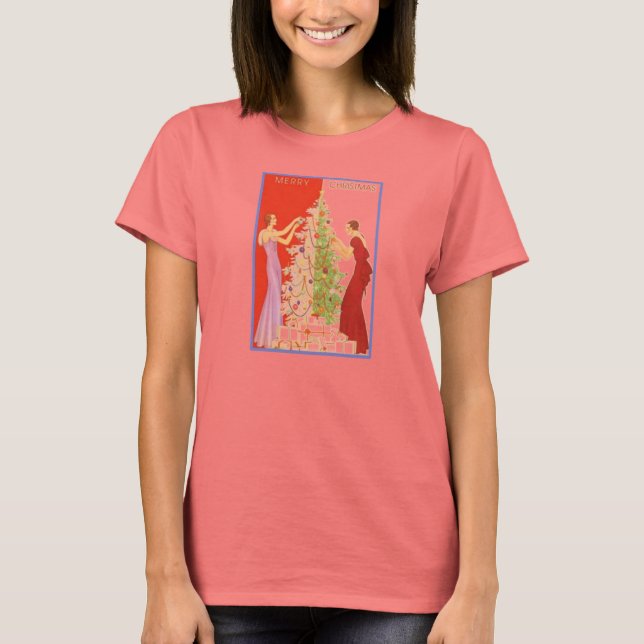 Camiseta ArtDecoLadiesChristmas-WomensBells3/4SleeveV-NeckT (Anverso)