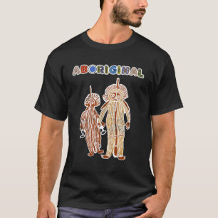 Camiseta arte aborigen petrogyph australia símbolo nativo