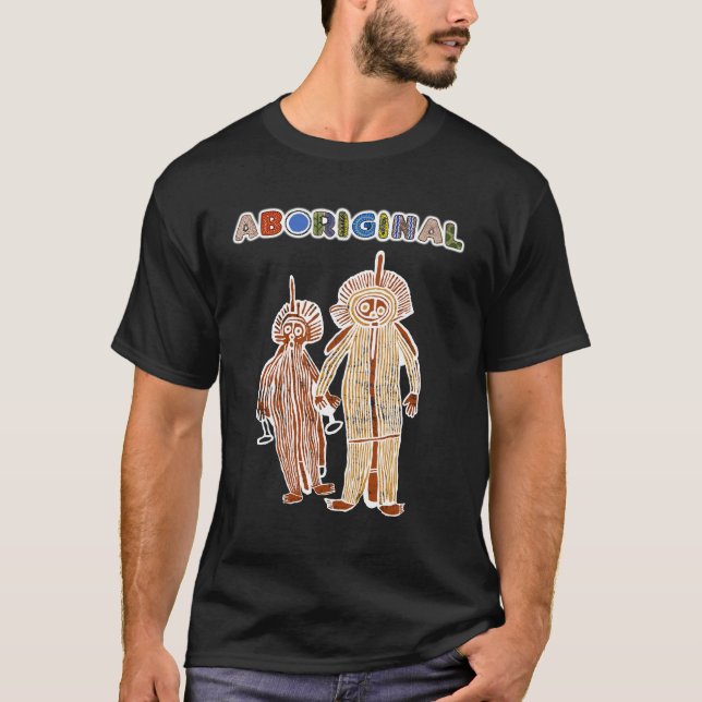 Camiseta arte aborigen petrogyph australia símbolo nativo (Anverso)