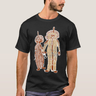 Camiseta arte aborigen petrogyph australia símbolo nativo