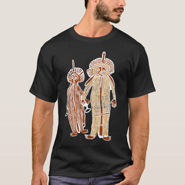 Camiseta arte aborigen petrogyph australia símbolo nativo (Anverso)