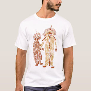 Camiseta arte aborigen petrogyph australia símbolo nativo