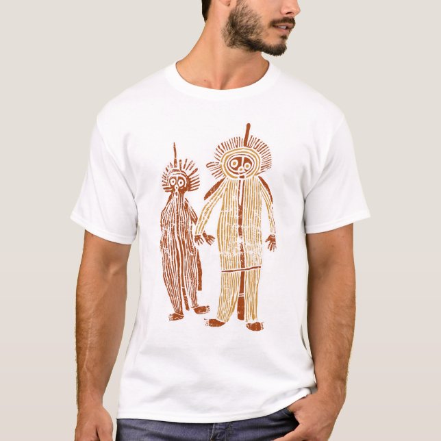 Camiseta arte aborigen petrogyph australia símbolo nativo (Anverso)
