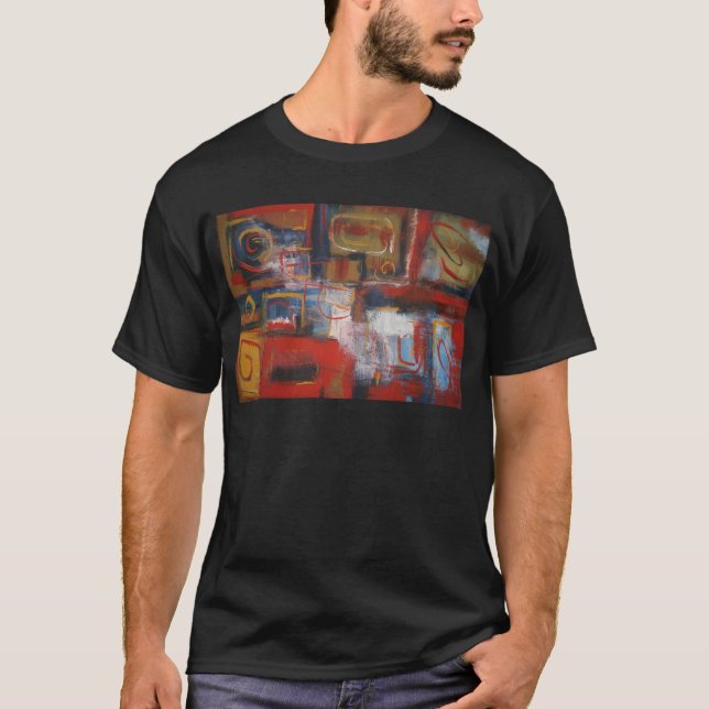 Camiseta Arte abstracto africano - Cuadrados y círculos (Anverso)