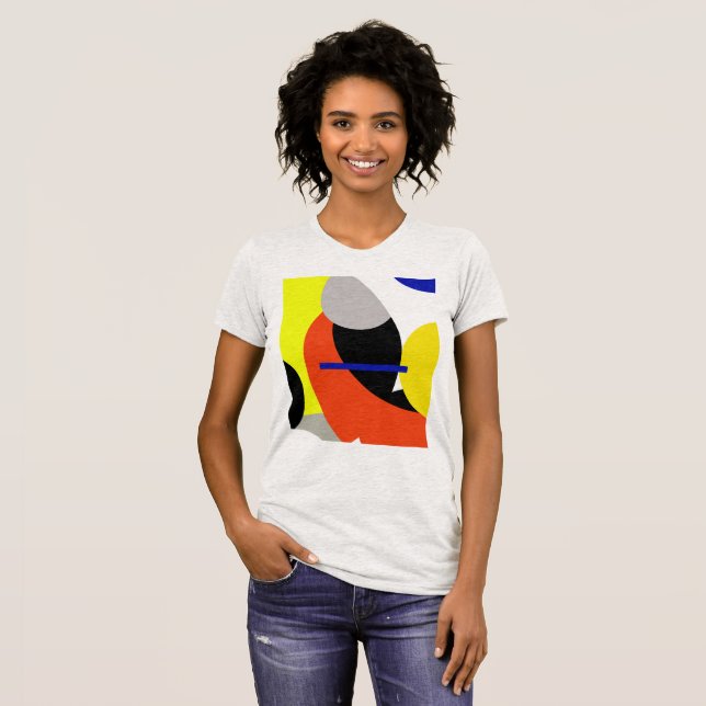 Camiseta Arte abstracto amarillo rojo azul (Anverso completo)