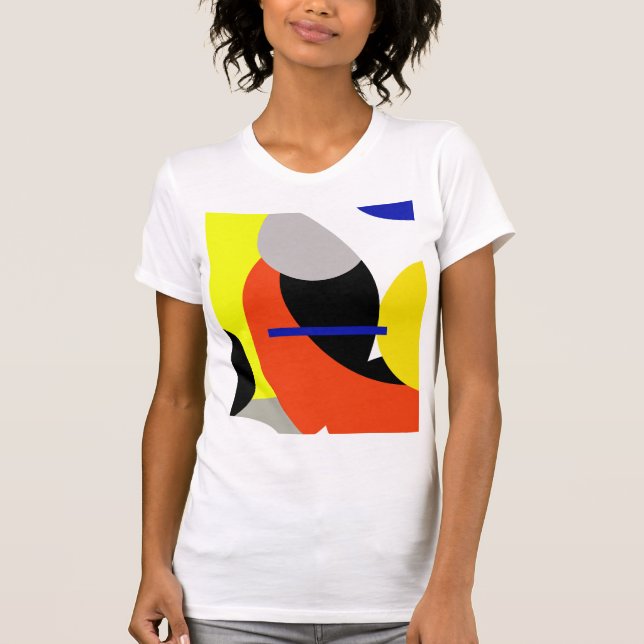 Camiseta Arte abstracto amarillo rojo azul (Anverso)