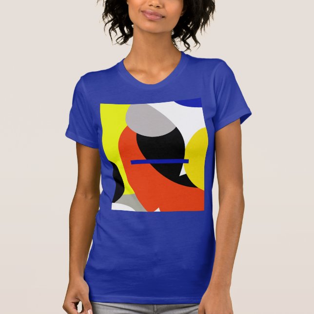 Camiseta Arte abstracto amarillo rojo azul (Anverso)