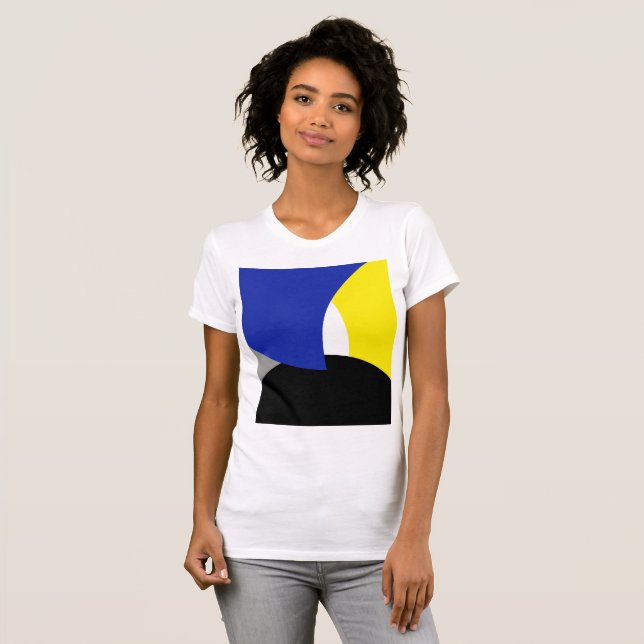 Camiseta Arte Abstracto Azul Amarillo (Anverso completo)