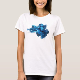 Camiseta Arte abstracto contemporáneo de cubos azules