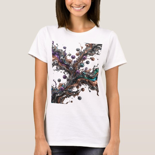 Camiseta ARTE ABSTRACTO Cool Silver Impresión de Moda (Anverso)