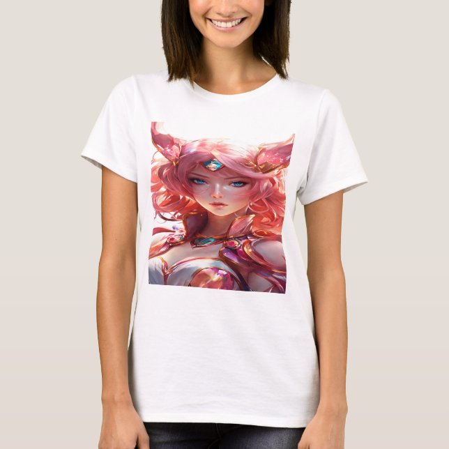 Camiseta Arte abstracto de anime de un chica mágico (Anverso)