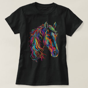 Camiseta Arte abstracto de caballo animal gráfico colorido 