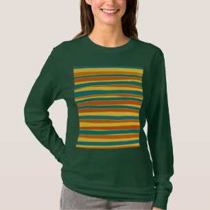 Camiseta Arte abstracto de color vintage a rayas
