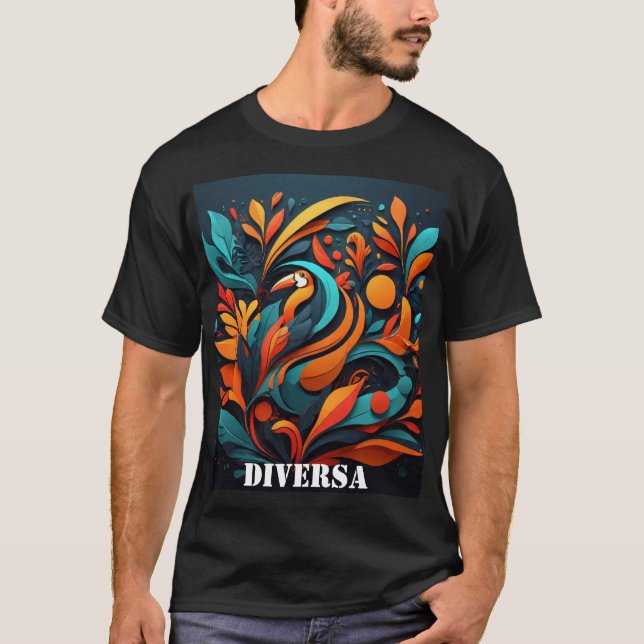 Camiseta Arte Abstracto de Diversidad Natural (Anverso)
