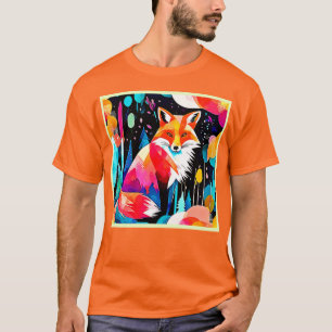 Camiseta Arte abstracto de Fox colorida