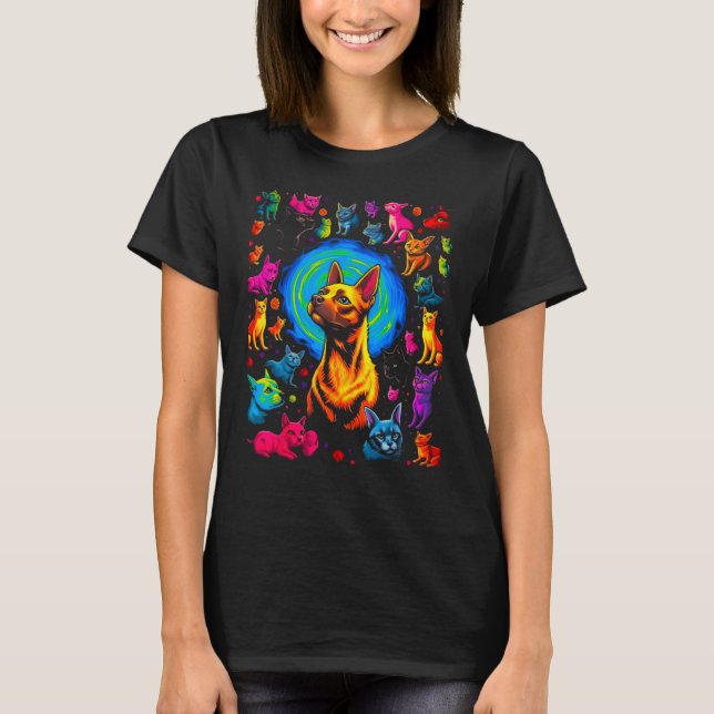 Camiseta Arte abstracto de gato siamés (Anverso)