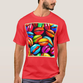 Camiseta Arte abstracto de grano de café colorido