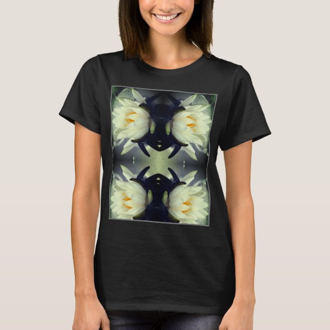 Camiseta Arte abstracto de la flor de Lotus Water Lily (Anverso)