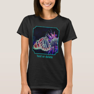 Camiseta Arte abstracto de la naturaleza de mariposa eléctr
