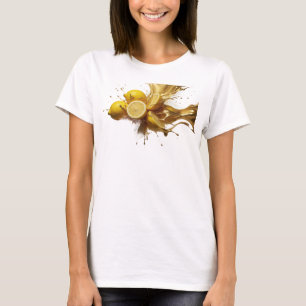 Camiseta Arte abstracto de limones naranjas juguetón para l