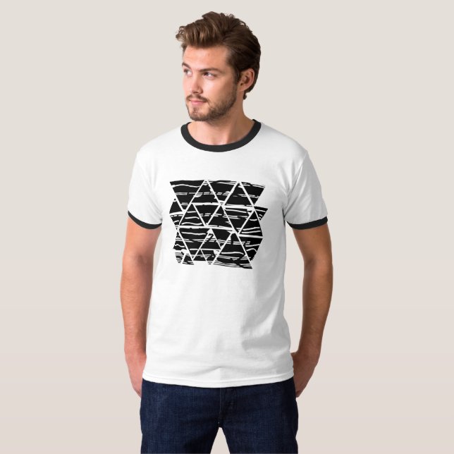 Camiseta arte abstracto de líneas modernas (Anverso completo)