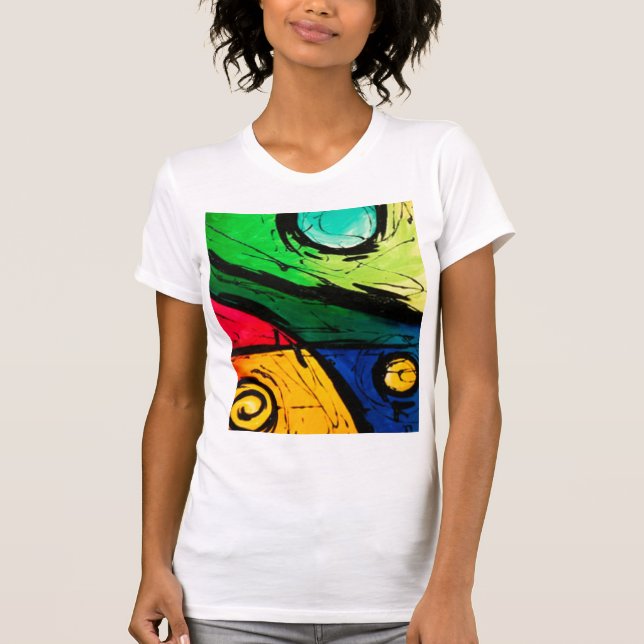 Camiseta Arte abstracto de los colores brillantes (Anverso)