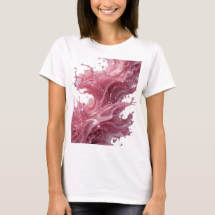 Camiseta ARTE ABSTRACTO de moda estampado en plata elegante